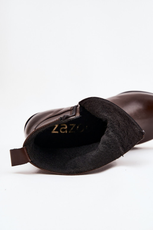 Āda kovboju stila puszābaki Sieviešu ar papēdi siltināti Zazoo 60565 CzekoladoIne