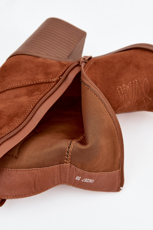 kovboju stila puszābaki Sieviešu ar papēdi brūnas krāsas Jessa