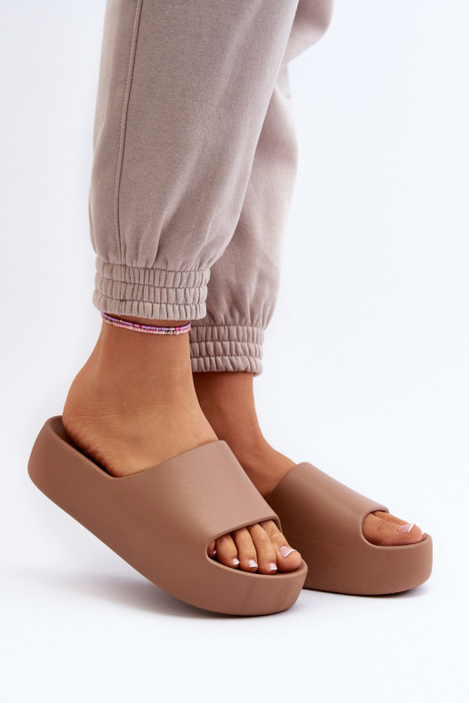 Sieviešu Čības Uz biezas zoles brūnas krāsas Oreithano