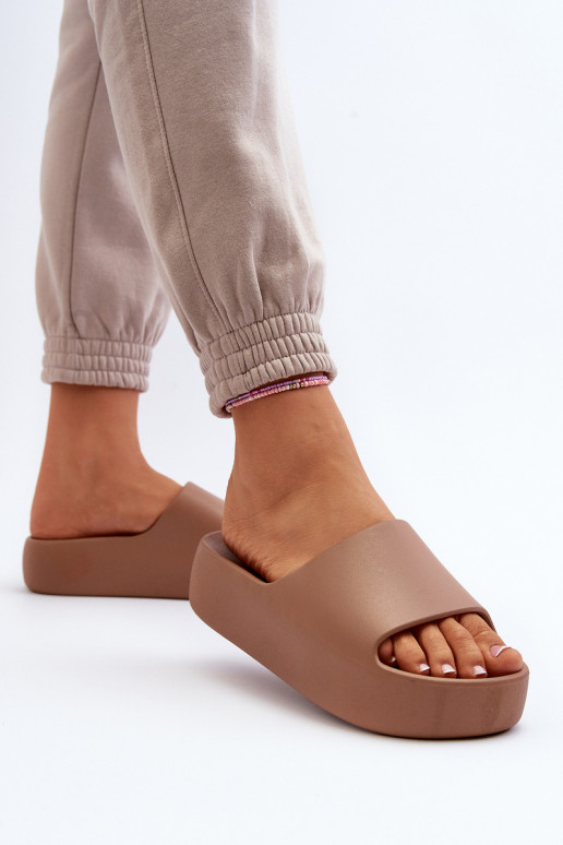 Sieviešu Čības Uz biezas zoles brūnas krāsas Oreithano