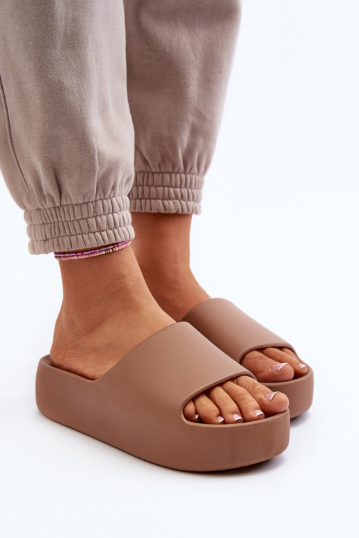 Sieviešu Čības Uz biezas zoles brūnas krāsas Oreithano