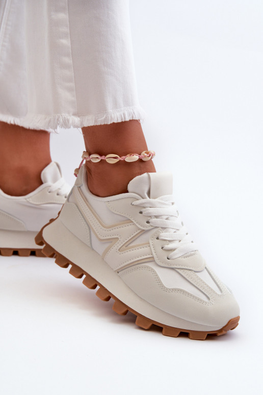 Sneakers modeļa apavi sporta apavi Sieviešu baltas krāsas Kalelia