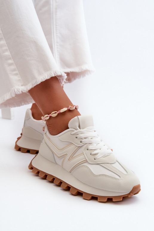 Sneakers modeļa apavi sporta apavi Sieviešu baltas krāsas Kalelia