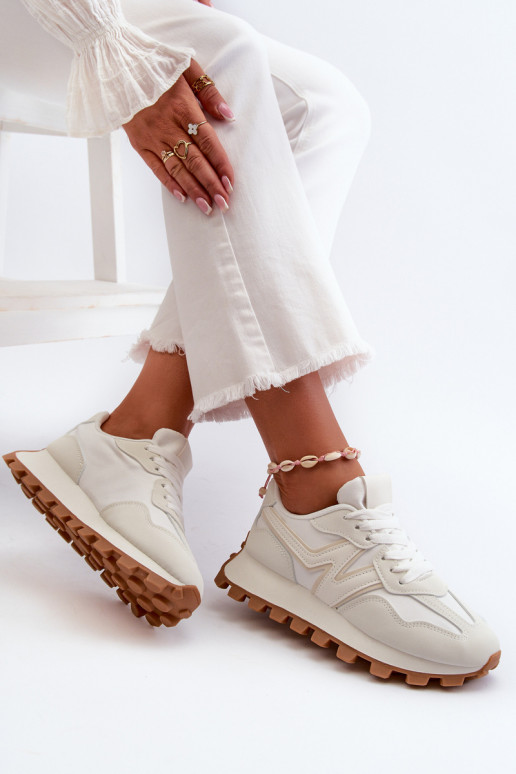 Sneakers modeļa apavi sporta apavi Sieviešu baltas krāsas Kalelia