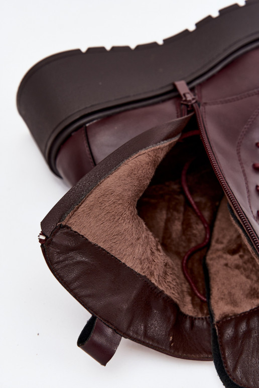 Āda Sieviešu puszābaki ar ornamentiem siltināti bordo krāsas Ulrika