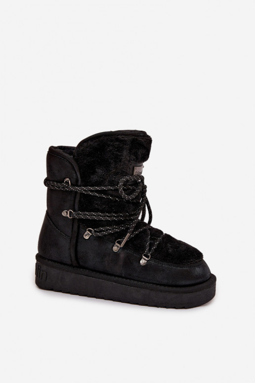 sniega apavi Sieviešu ar platformu ar kažokādu D.Franklin DFSH37005 melnas krāsas