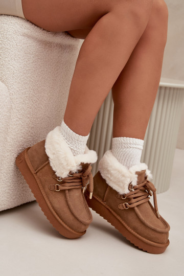 sniega apavi SieviešuIeslēgtsturalnego zamšādasu D.Franklin DFSH375006 brūnas krāsas