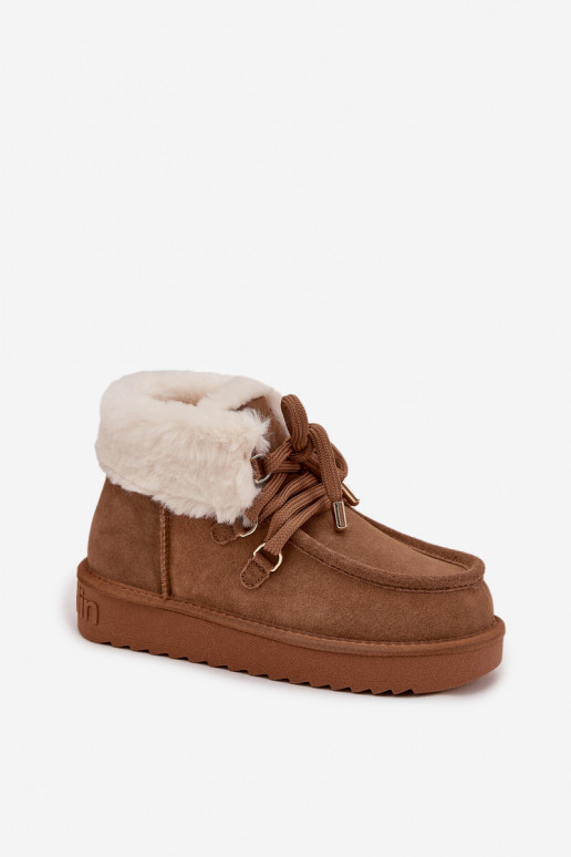 sniega apavi SieviešuIeslēgtsturalnego zamšādasu D.Franklin DFSH375006 brūnas krāsas