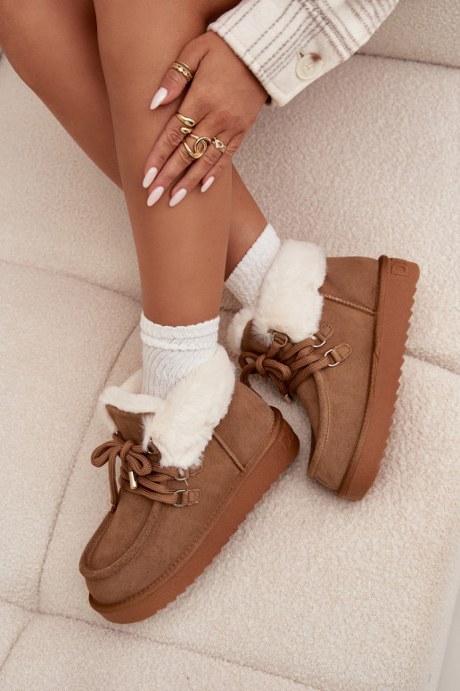 sniega apavi SieviešuIeslēgtsturalnego zamšādasu D.Franklin DFSH375006 brūnas krāsas