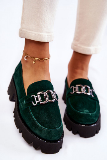 zamšādas apavi ar ornamentiem Laura Messi 2489 Zaļas krāsas 2