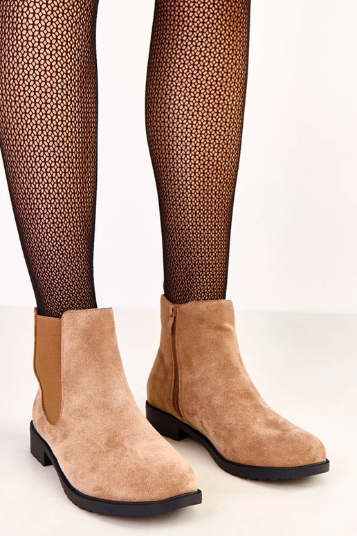 Brūni plakano zoli zābaki ar elastīgu...