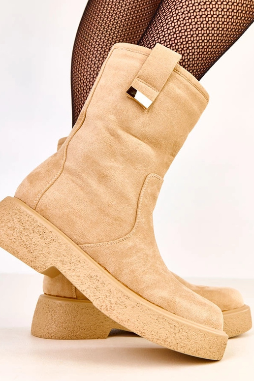 Smilšu krāsas mākslīgās zamšādas...