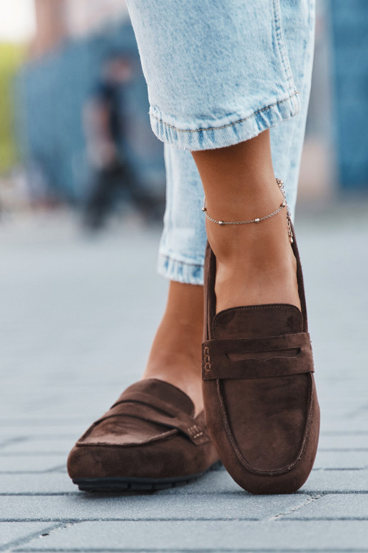 Sieviešu plakanie mokasīni tumši brūnā krāsā "Soreline"