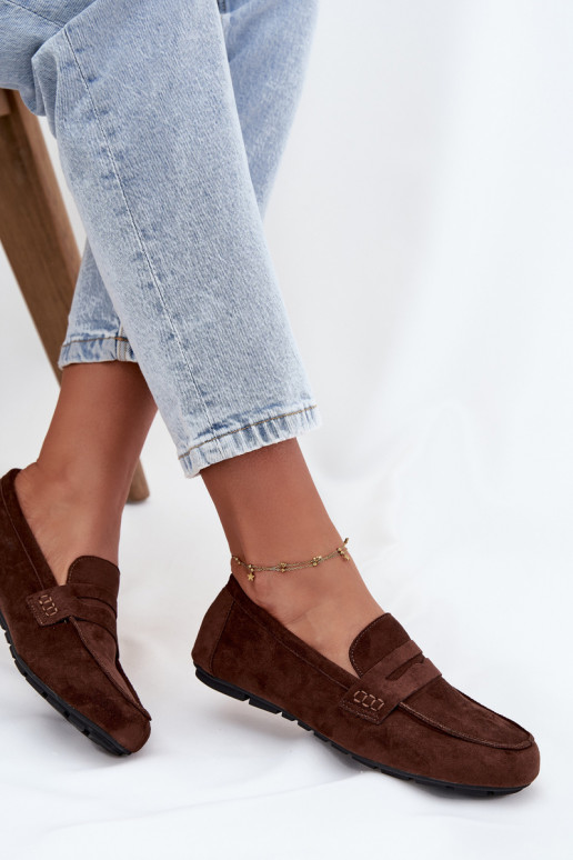 Sieviešu plakanie mokasīni tumši brūnā krāsā "Soreline"