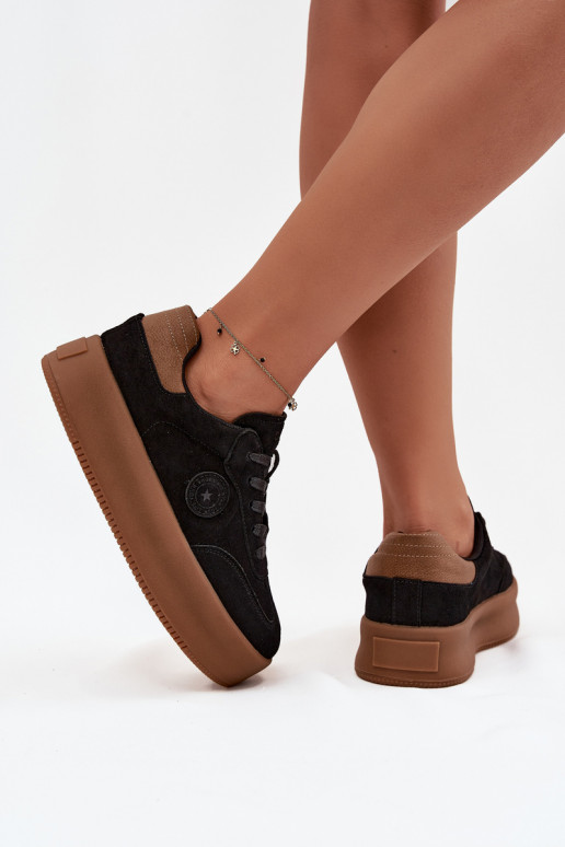 Sieviešu sporta apavi ar platformu "Big Star" SS274761 melnā krāsā