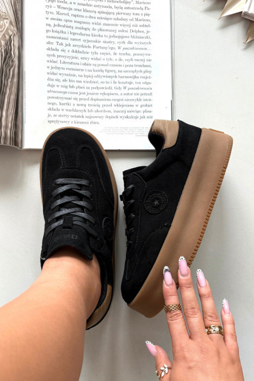 Sieviešu sporta apavi ar platformu "Big Star" SS274761 melnā krāsā