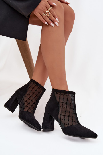 Sieviešu zābaki ar sietu D&A LZ52-944 melnā krāsā