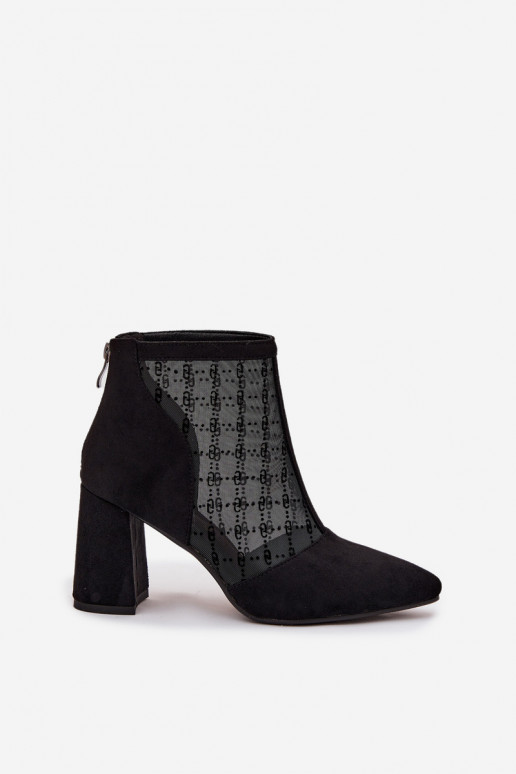 Sieviešu zābaki ar sietu D&A LZ52-944 melnā krāsā