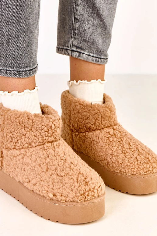 Gaiši brūni sniega zābaki ar aitu...