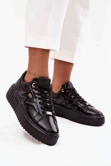 Laque Sneakers modeļa apavi Sieviešu ar platformu Lee Cooper LCJ-25-09-3870 melnas krāsas 2