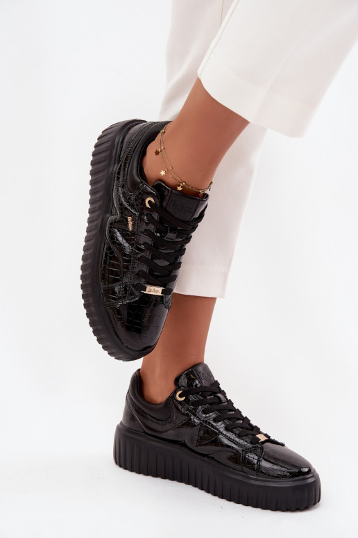 Laque Sneakers modeļa apavi Sieviešu ar platformu Lee Cooper LCJ-25-09-3870 melnas krāsas Laque Sneakers modeļa apavi Sieviešu ar platformu Lee Cooper LCJ-25-09-3870 melnas krāsas