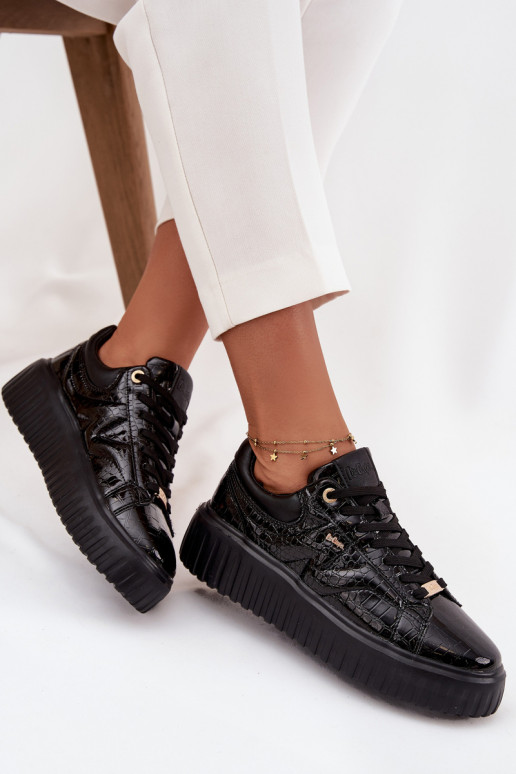Laque Sneakers modeļa apavi Sieviešu ar platformu Lee Cooper LCJ-25-09-3870 melnas krāsas Laque Sneakers modeļa apavi Sieviešu ar platformu Lee Cooper LCJ-25-09-3870 melnas krāsas