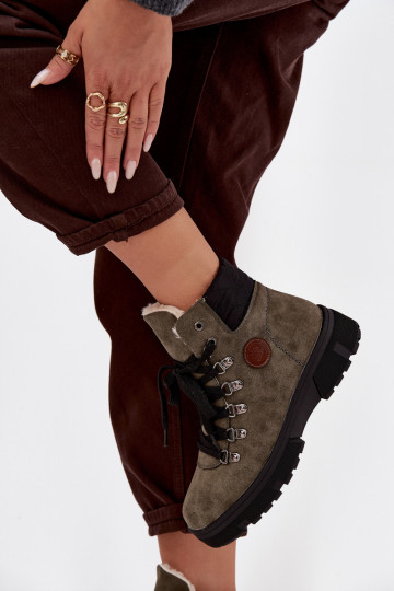 siltināti apavi Sieviešu ar platformu haki krāsas Zaraine 2