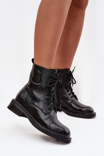 Āda zābaki Sieviešu Ar greznu Detalem Tā irciejka K7180-01 melnas krāsas