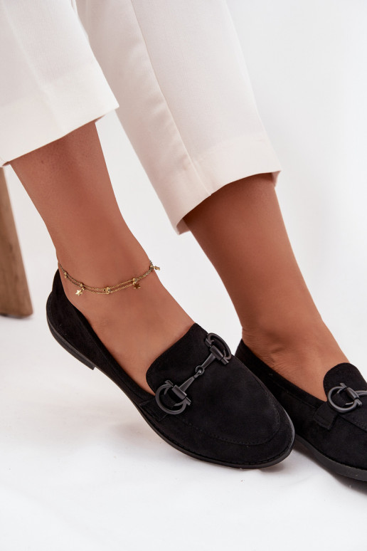 sieviešu mokasīni Ar greznu Detalem Eko zamšādaoIne melnas krāsas Ambria sieviešu mokasīni Ar greznu Detalem Eko zamšādaoIne melnas krāsas Ambria