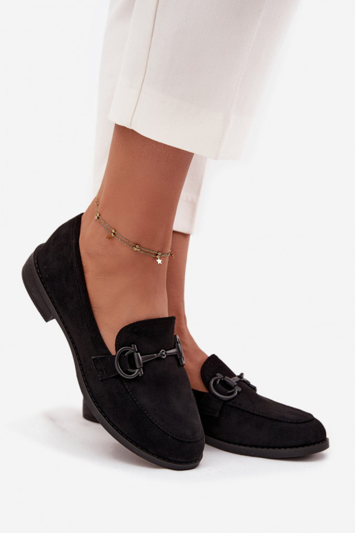 sieviešu mokasīni Ar greznu Detalem Eko zamšādaoIne melnas krāsas Ambria sieviešu mokasīni Ar greznu Detalem Eko zamšādaoIne melnas krāsas Ambria