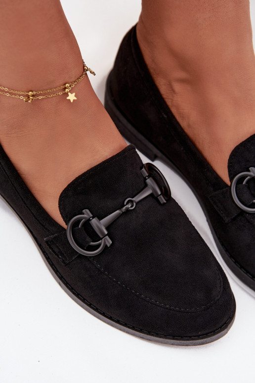 sieviešu mokasīni Ar greznu Detalem Eko zamšādaoIne melnas krāsas Ambria sieviešu mokasīni Ar greznu Detalem Eko zamšādaoIne melnas krāsas Ambria