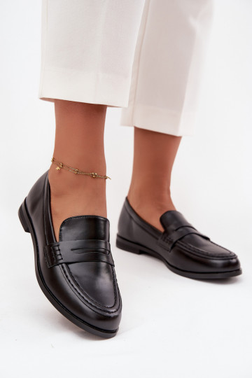 Mokasīni Mokasīni Sieviešu no eko ādas melnas krāsas Bessina 2