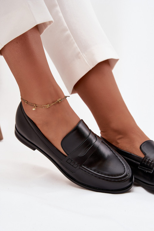 Mokasīni Mokasīni Sieviešu no eko ādas melnas krāsas Bessina Mokasīni Mokasīni Sieviešu no eko ādas melnas krāsas Bessina