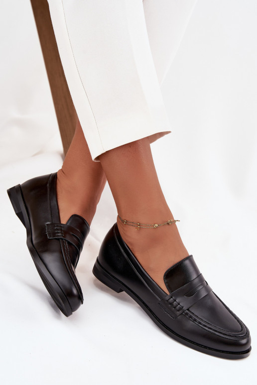 Mokasīni Mokasīni Sieviešu no eko ādas melnas krāsas Bessina Mokasīni Mokasīni Sieviešu no eko ādas melnas krāsas Bessina