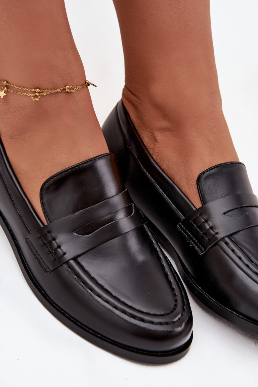 Mokasīni Mokasīni Sieviešu no eko ādas melnas krāsas Bessina Mokasīni Mokasīni Sieviešu no eko ādas melnas krāsas Bessina