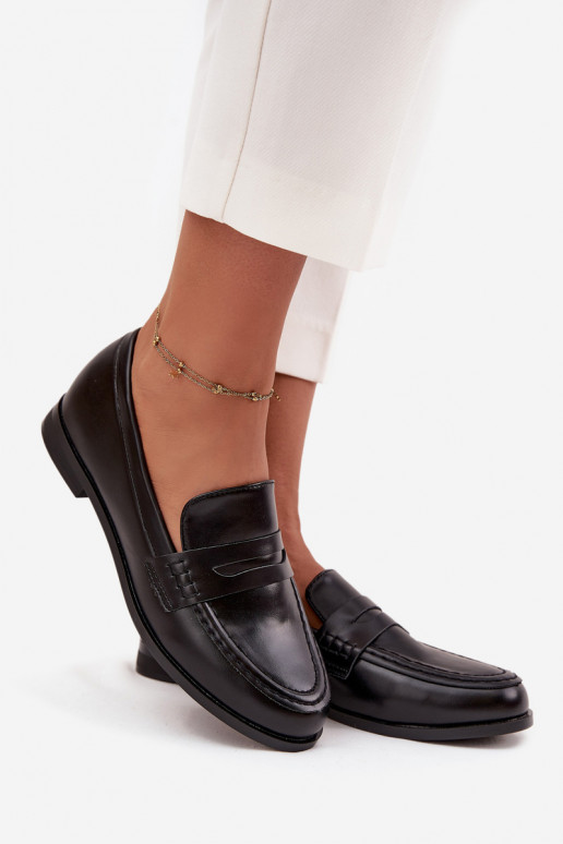 Mokasīni Mokasīni Sieviešu no eko ādas melnas krāsas Bessina Mokasīni Mokasīni Sieviešu no eko ādas melnas krāsas Bessina