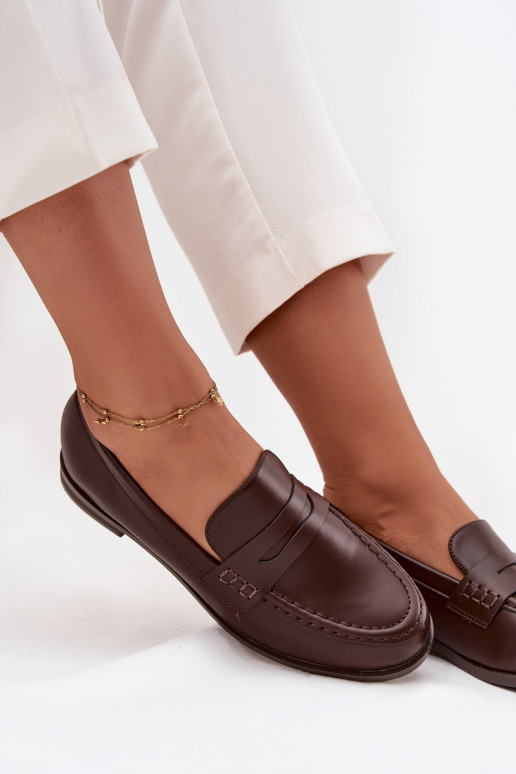 Mokasīni Mokasīni Sieviešu no eko ādas CzekoladoIne Bessina Mokasīni Mokasīni Sieviešu no eko ādas CzekoladoIne Bessina