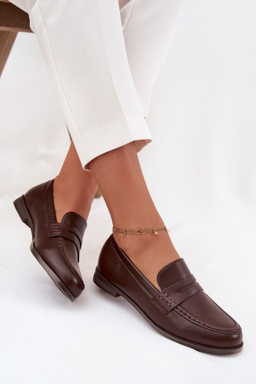 Mokasīni Mokasīni Sieviešu no eko ādas CzekoladoIne Bessina Mokasīni Mokasīni Sieviešu no eko ādas CzekoladoIne Bessina