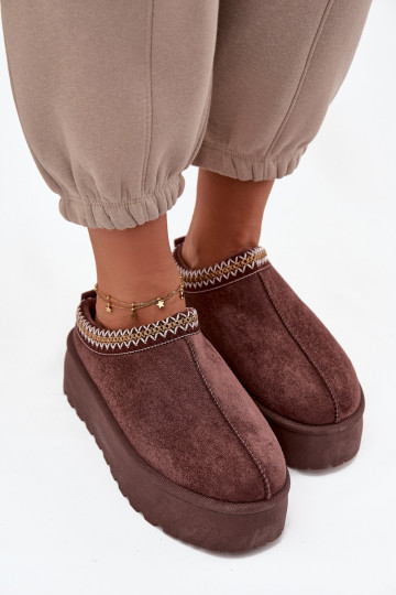 sniega apavi Sieviešu Ar greznu Haftem CzekoladoIne Jenira