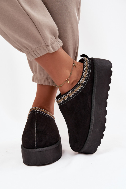 sniega apavi Sieviešu Ar greznu Haftem melnas krāsas Jenira