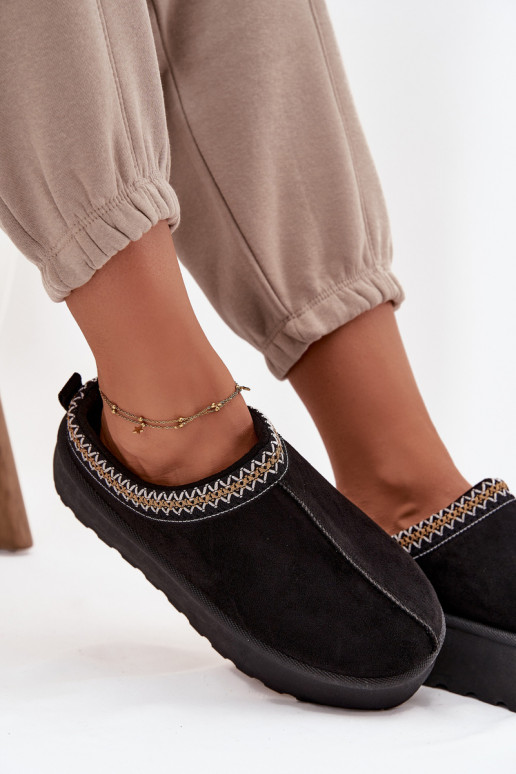 sniega apavi Sieviešu Ar greznu Haftem melnas krāsas Jenira