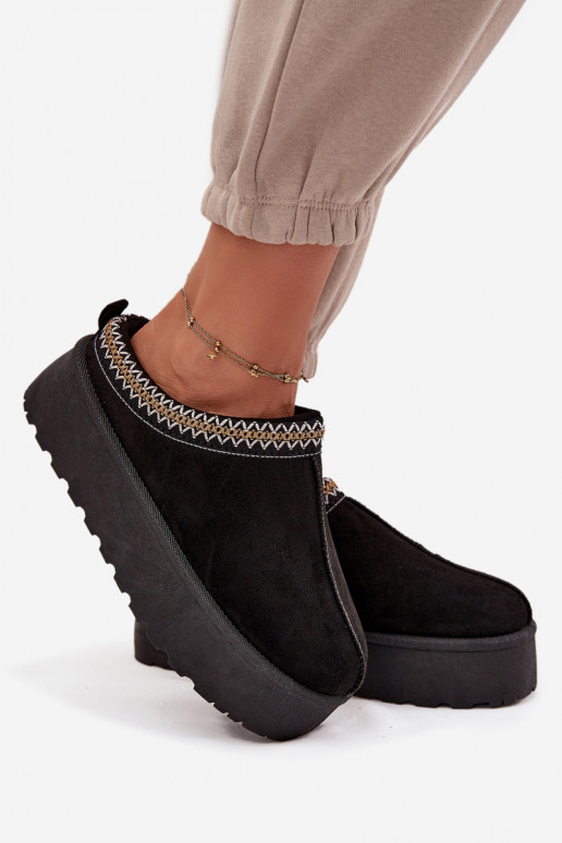 sniega apavi Sieviešu Ar greznu Haftem melnas krāsas Jenira