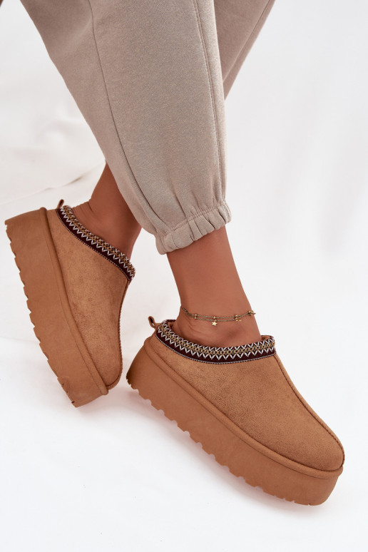 sniega apavi Sieviešu Ar greznu Haftem brūnas krāsas Jenira