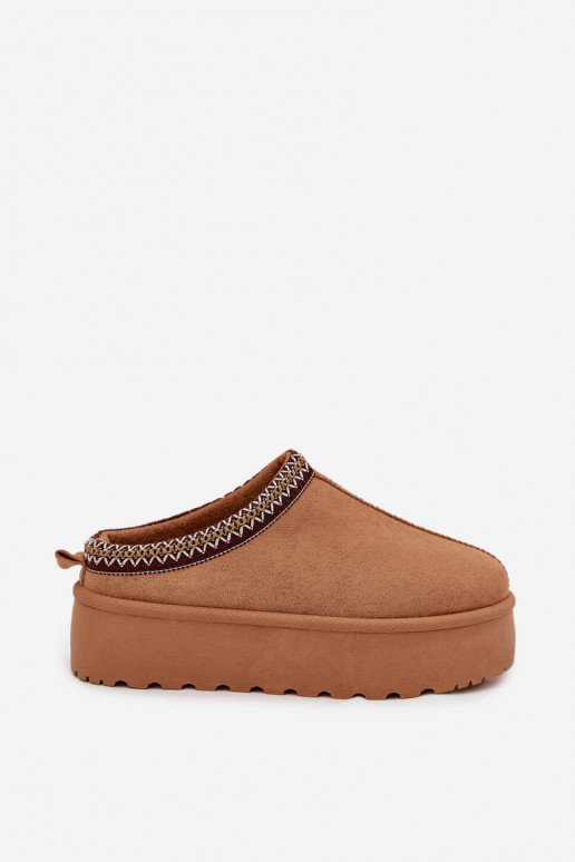 sniega apavi Sieviešu Ar greznu Haftem brūnas krāsas Jenira