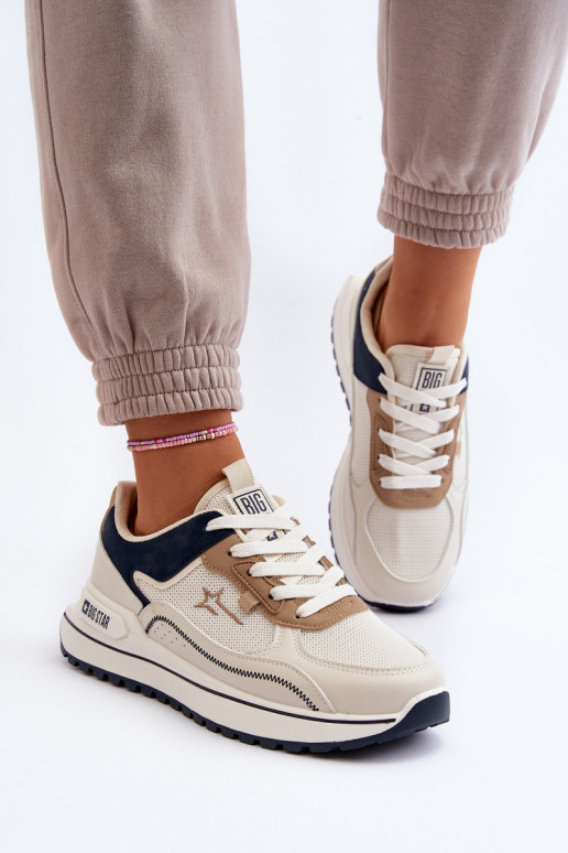 Sneakers modeļa apavi Sieviešu Big Star NN274A092 smilšu krāsas Sneakers modeļa apavi Sieviešu Big Star NN274A092 smilšu krāsas