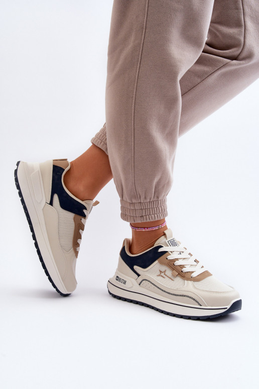 Sneakers modeļa apavi Sieviešu Big Star NN274A092 smilšu krāsas Sneakers modeļa apavi Sieviešu Big Star NN274A092 smilšu krāsas