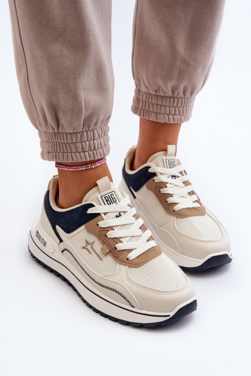 Sneakers modeļa apavi Sieviešu Big Star NN274A092 smilšu krāsas Sneakers modeļa apavi Sieviešu Big Star NN274A092 smilšu krāsas