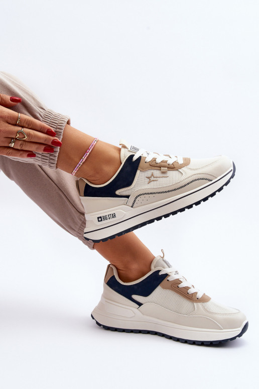 Sneakers modeļa apavi Sieviešu Big Star NN274A092 smilšu krāsas Sneakers modeļa apavi Sieviešu Big Star NN274A092 smilšu krāsas