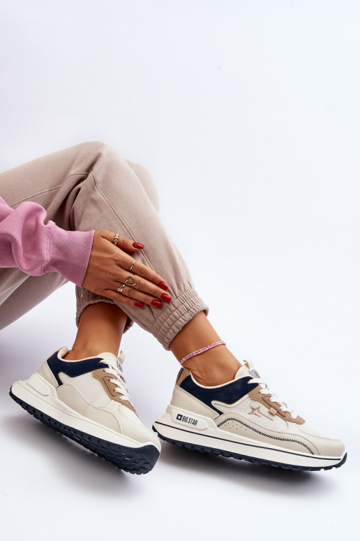 Sneakers modeļa apavi Sieviešu Big Star NN274A092 smilšu krāsas Sneakers modeļa apavi Sieviešu Big Star NN274A092 smilšu krāsas
