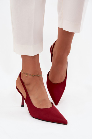 augstpapēžu kurpesOdkrytymi Piętami bordo krāsas Lenira